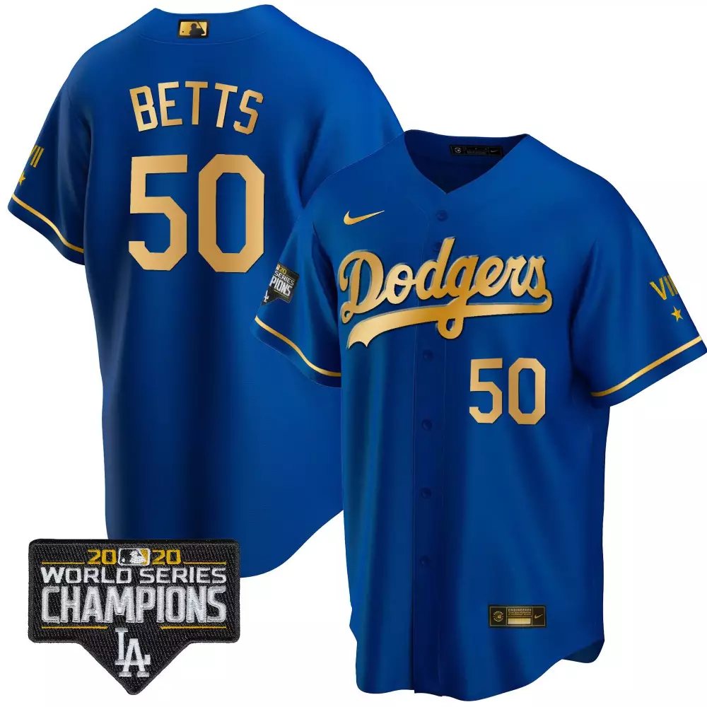 mookie betts cool black royal mens los angeles dodgers cool base gold jersey all stitched