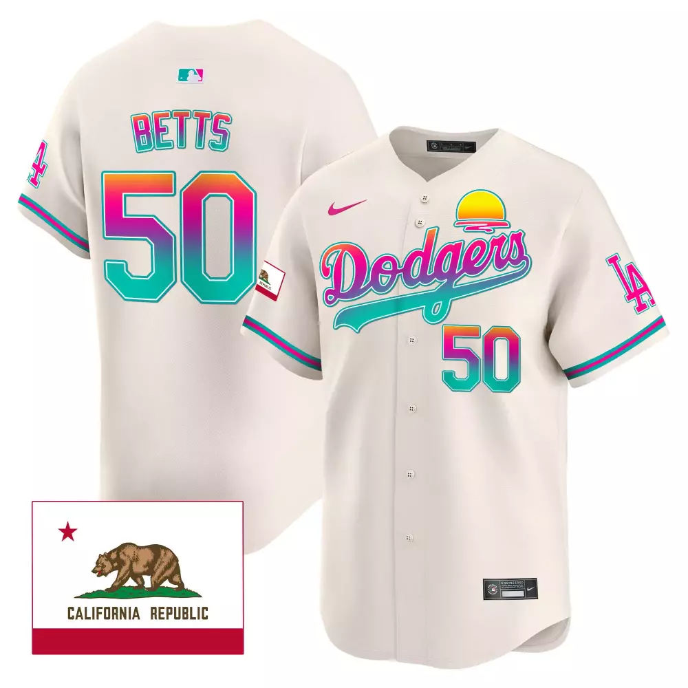 mookie betts cream mens los angeles dodgers 2024 los angeles city style vapor premier limited jersey all stitched