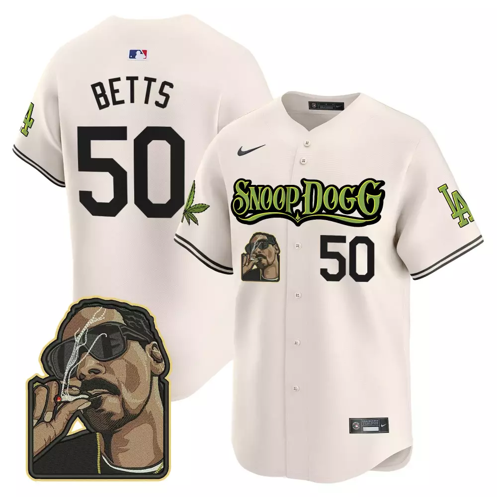 mookie betts cream mens los angeles dodgers snoop dogg vapor premier limited jersey stitched