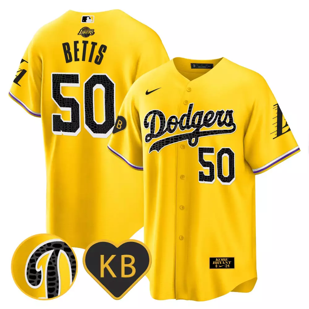 mookie betts flex white mens los angeles dodgers world series 2020 gold jersey all stitched