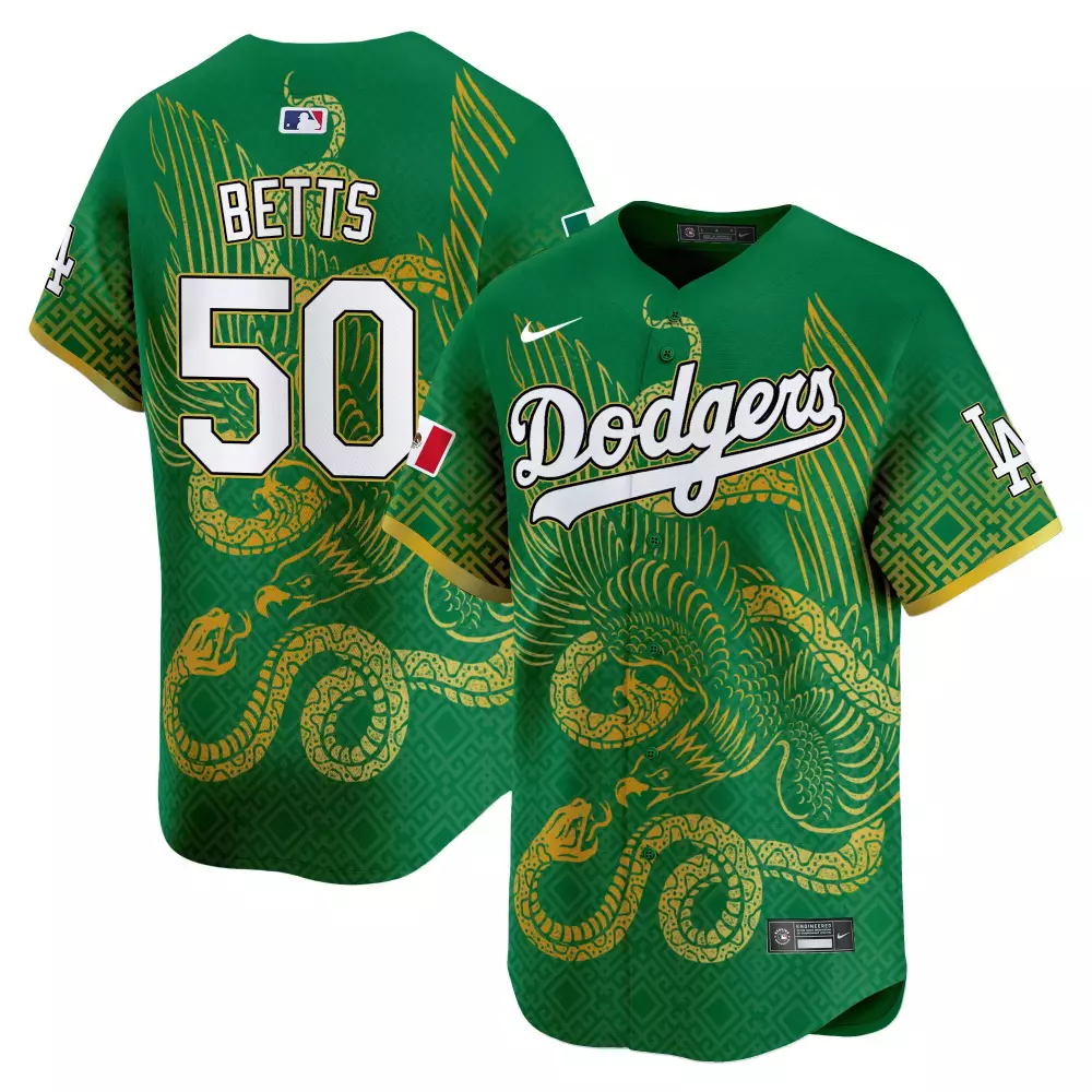 mookie betts green mens los angeles dodgers mexico 2024 world series vapor premier limited jersey all stitched