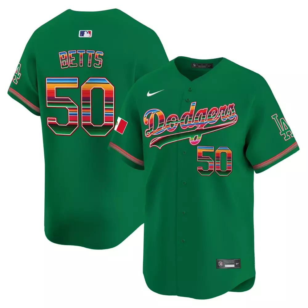 mookie betts green mens los angeles dodgers mexico vapor premier limited jersey all stitched