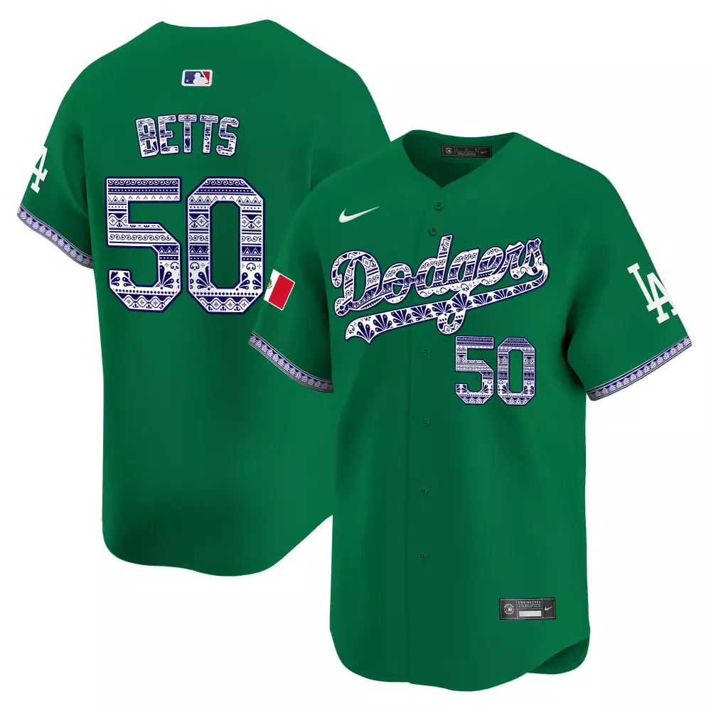 mookie betts green mens los angeles dodgers mexico vapor premier limited jersey all stitched