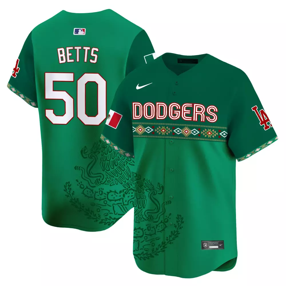 mookie betts green mens los angeles dodgers mexico vapor premier limited jersey all stitched