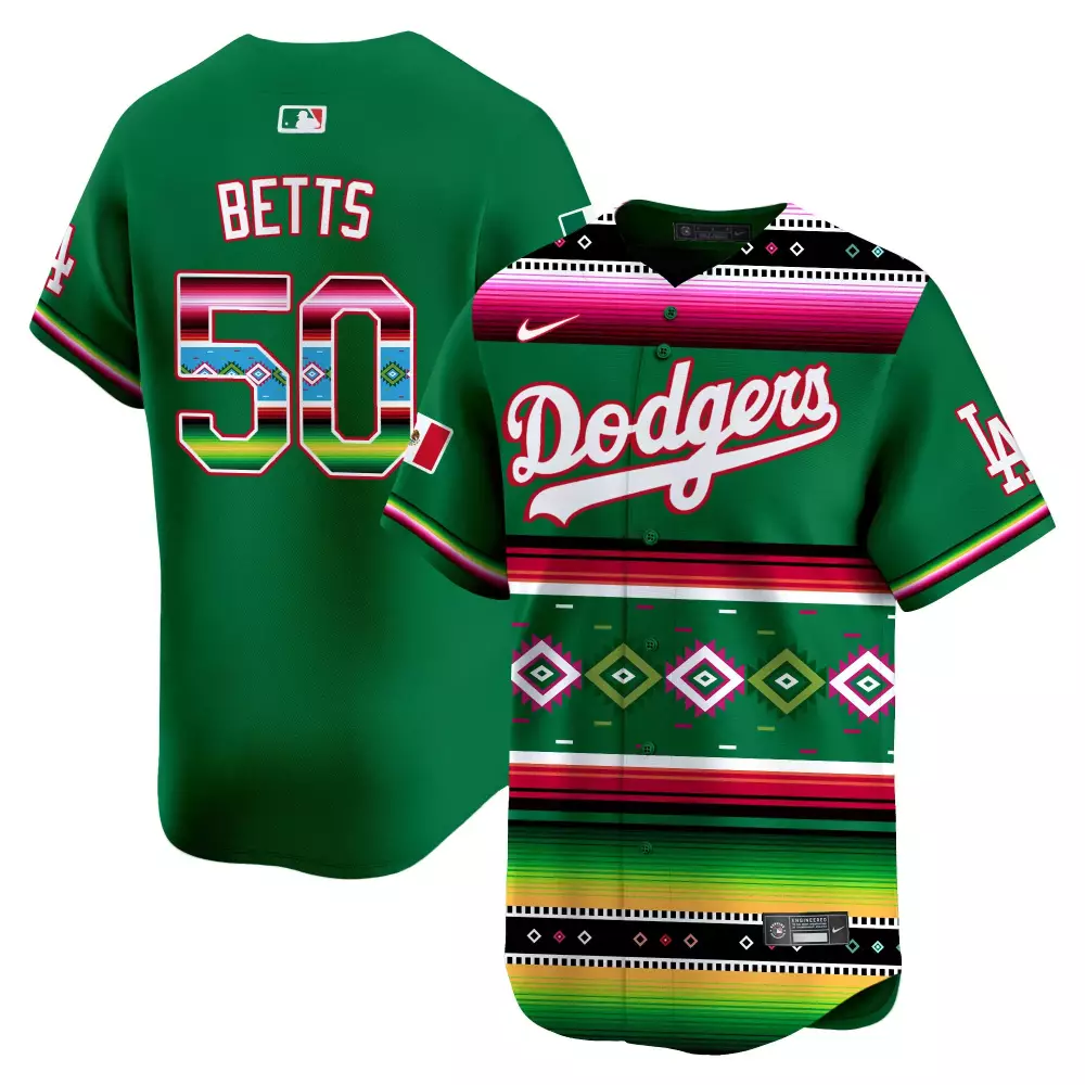 mookie betts green mens los angeles dodgers mexico vapor premier limited jersey all stitched