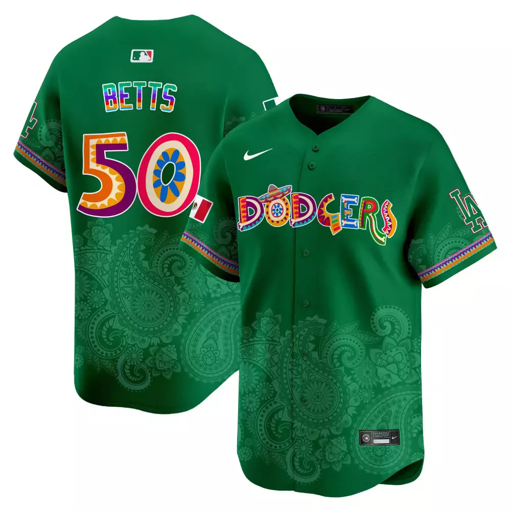 mookie betts green mens los angeles dodgers mexico vapor premier limited jersey all stitched