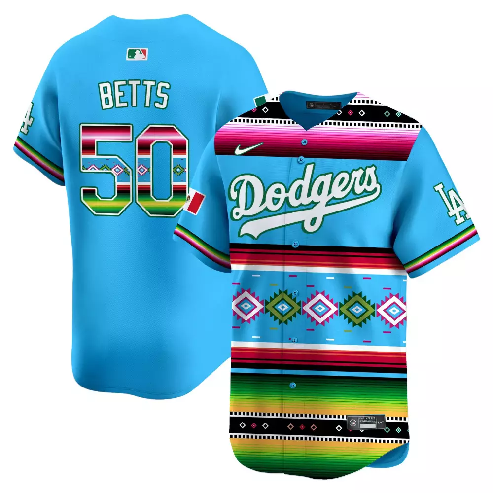 mookie betts green womens los angeles dodgers mexico fernando memorial 2024 world series patch vapor premier limited jer