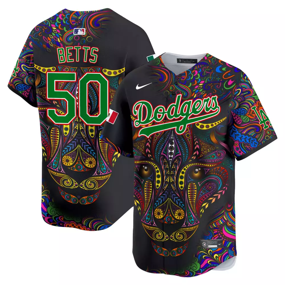 mookie betts men los angeles dodgers black heritage night jersey