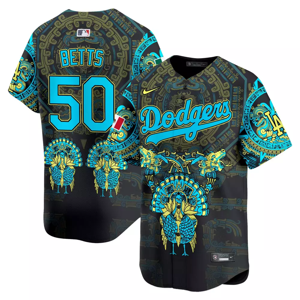 mookie betts men los angeles dodgers mexican serape sugar skull vapor premier limited jersey printed