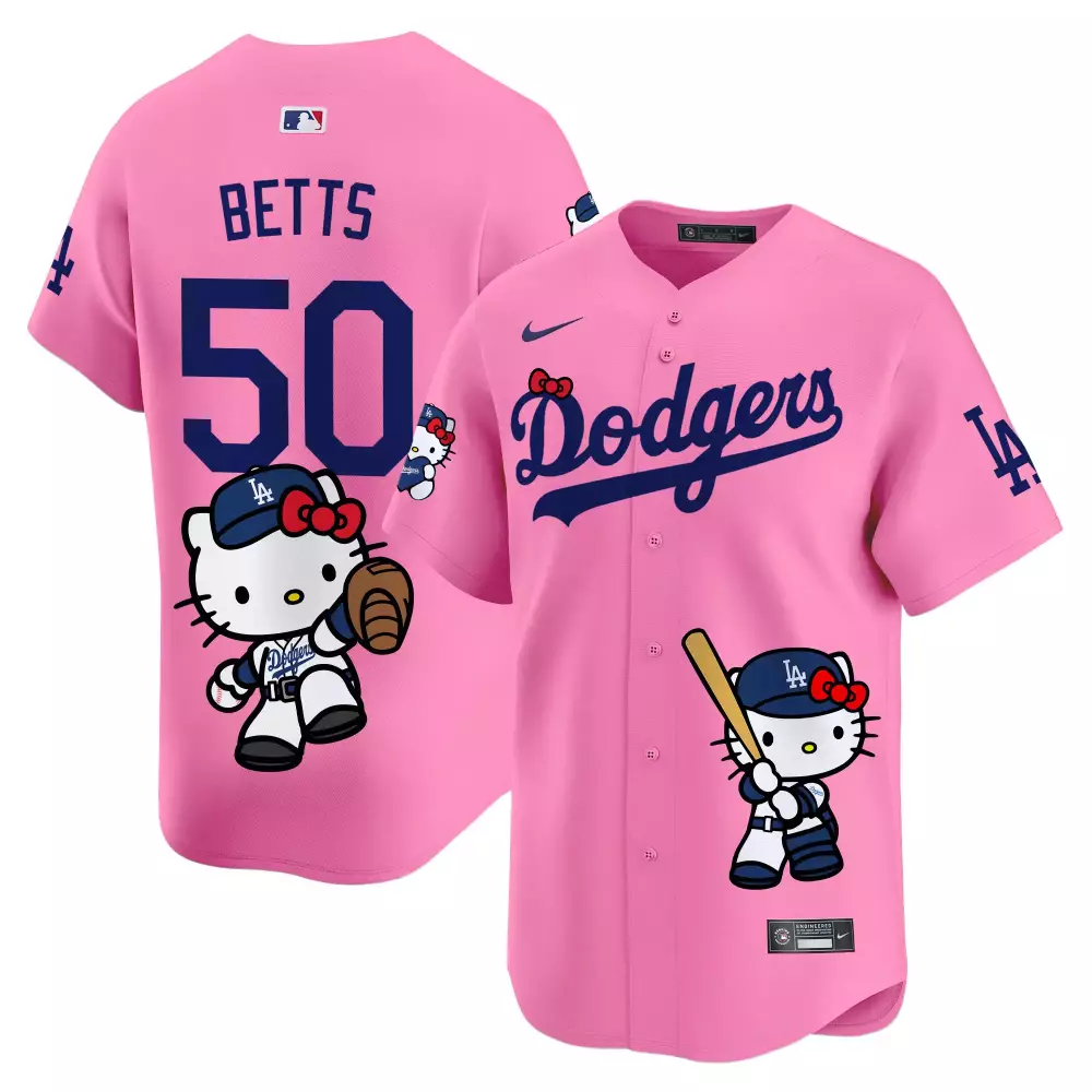 mookie betts pink unisex los angeles dodgers bubblegum pink vapor premier limited jersey all stitched