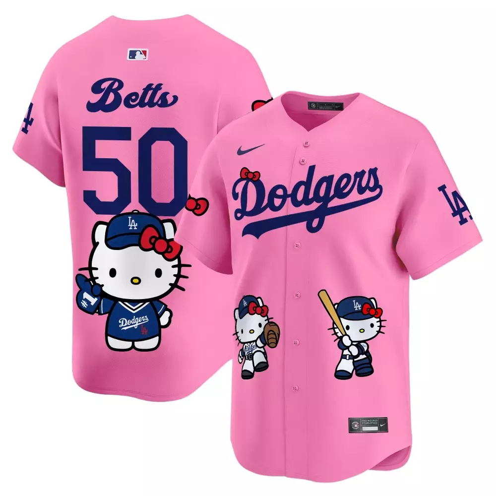 mookie betts pink unisex los angeles dodgers bubblegum pink vapor premier limited jersey all stitched