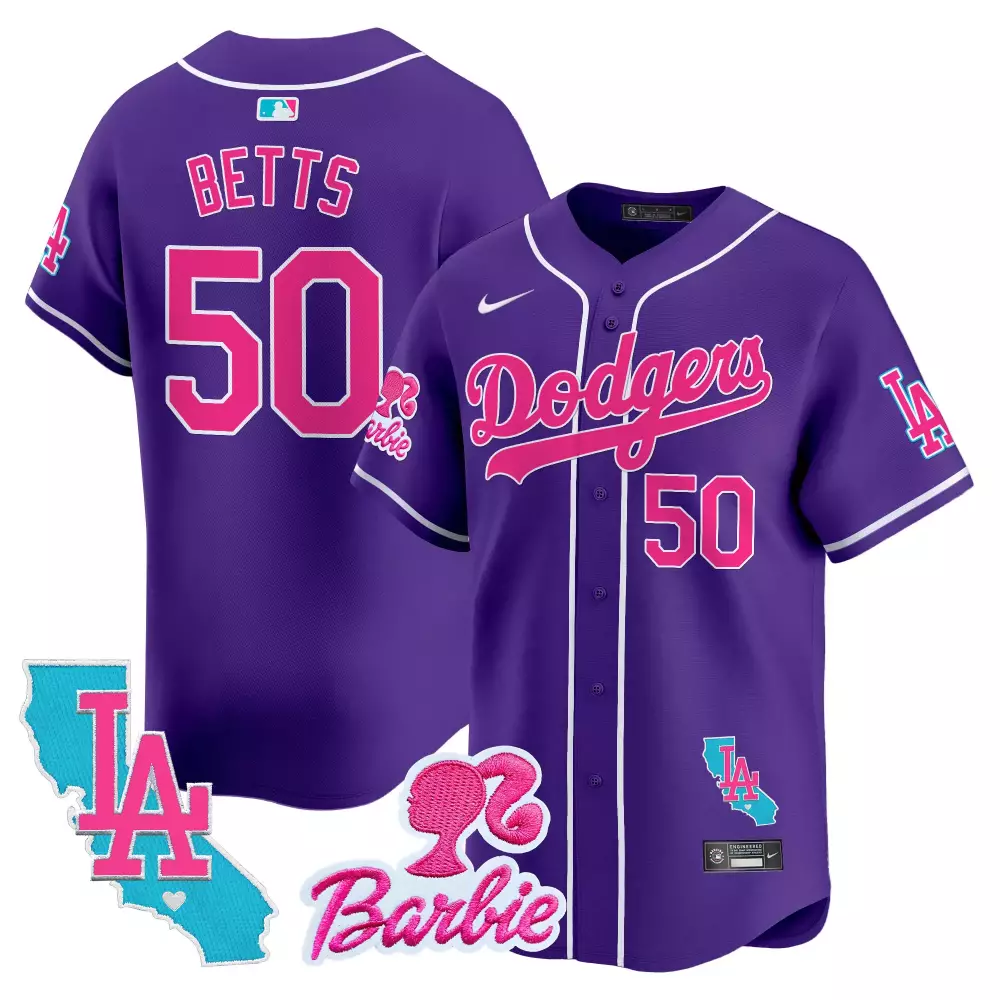 mookie betts purple mens los angeles dodgers cool base mamba jersey all stitched