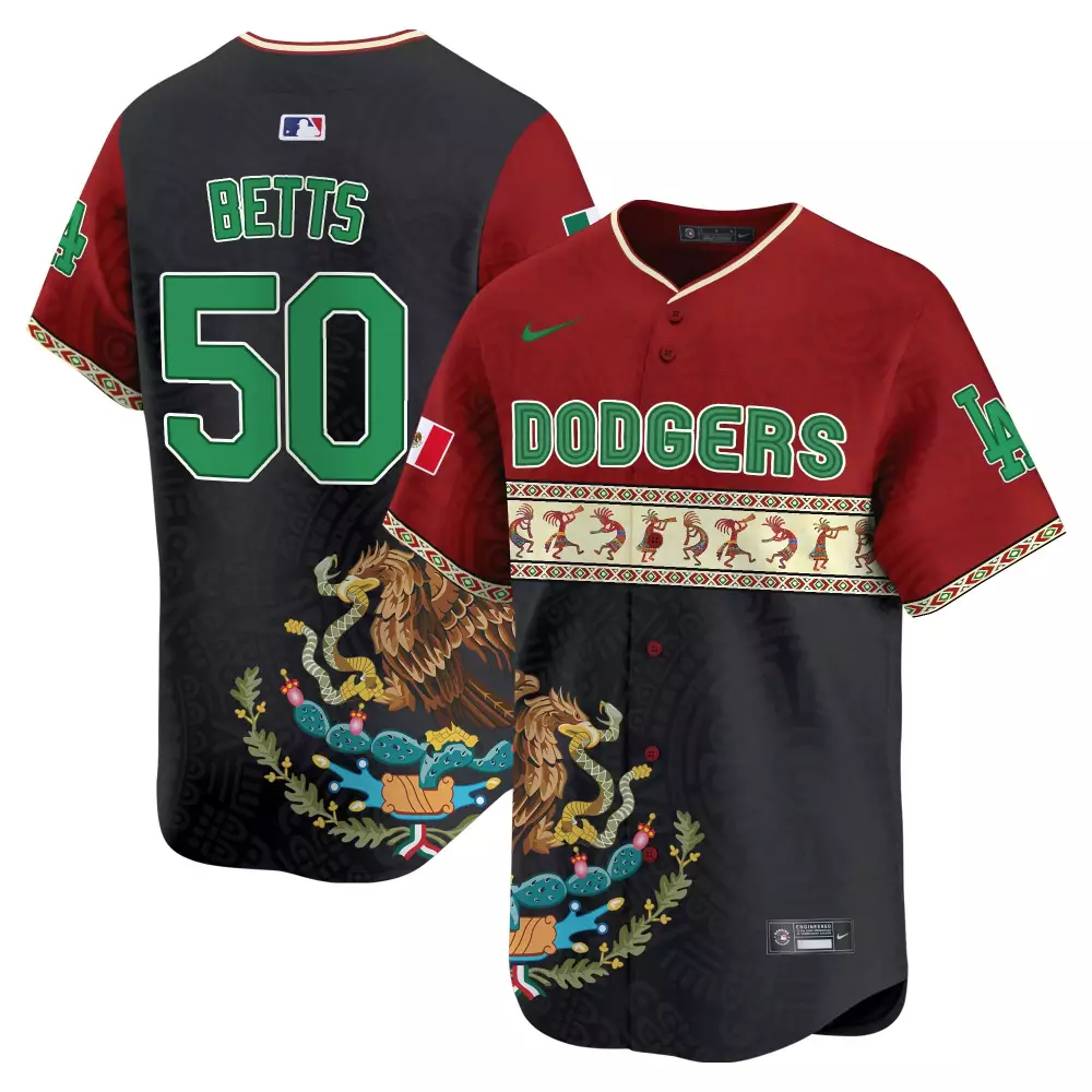 mookie betts red mens los angeles dodgers mexico 2024 world series vapor premier limited jersey v2 all stitched