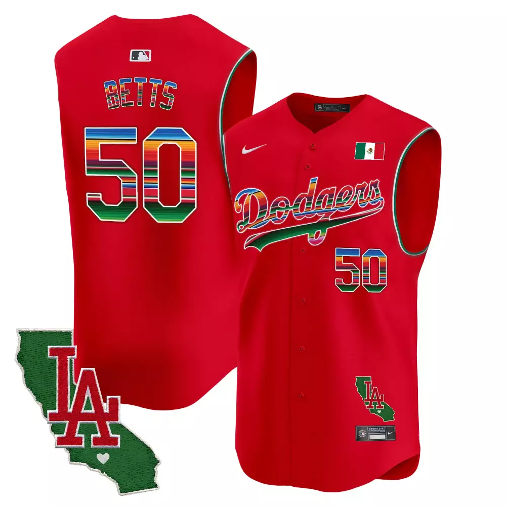 mookie betts red mens los angeles dodgers mexico california patch vapor premier limited jersey v5 all stitched