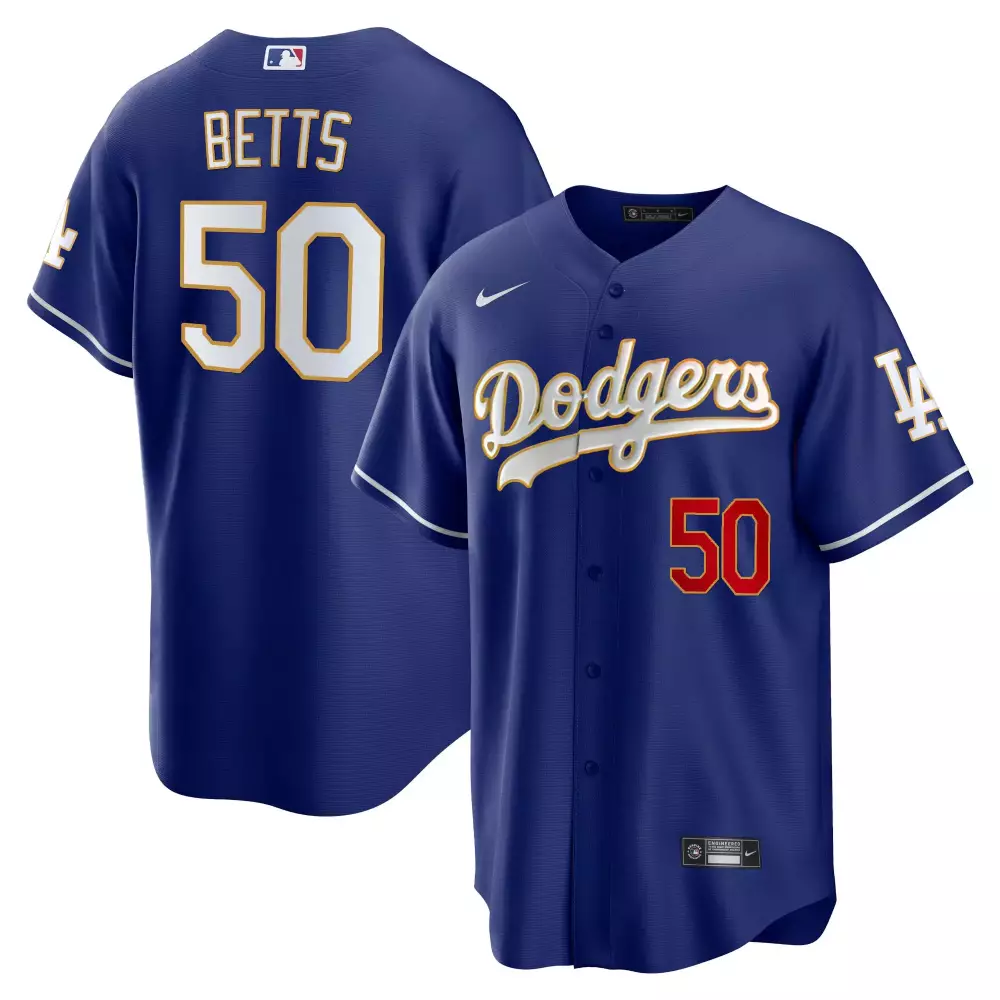 mookie betts royal mens los angeles dodgers flex base mamba jersey all stitched