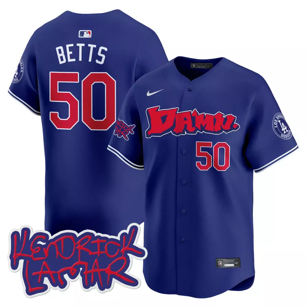 mookie betts royal mens los angeles dodgers kendrick lamar vapor premier limited jersey all stitched