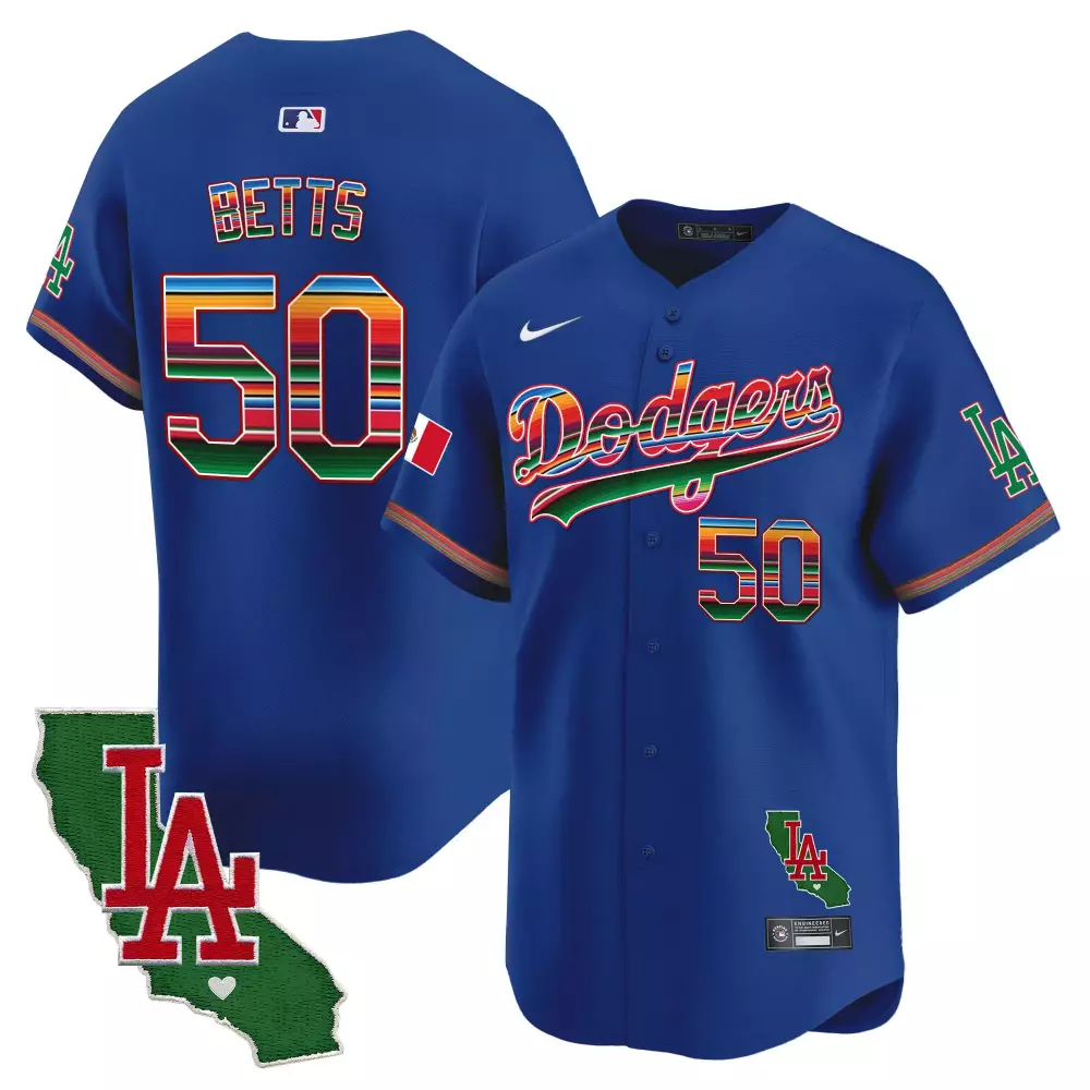 mookie betts royal mens los angeles dodgers mexico california map cool base jersey all stitched