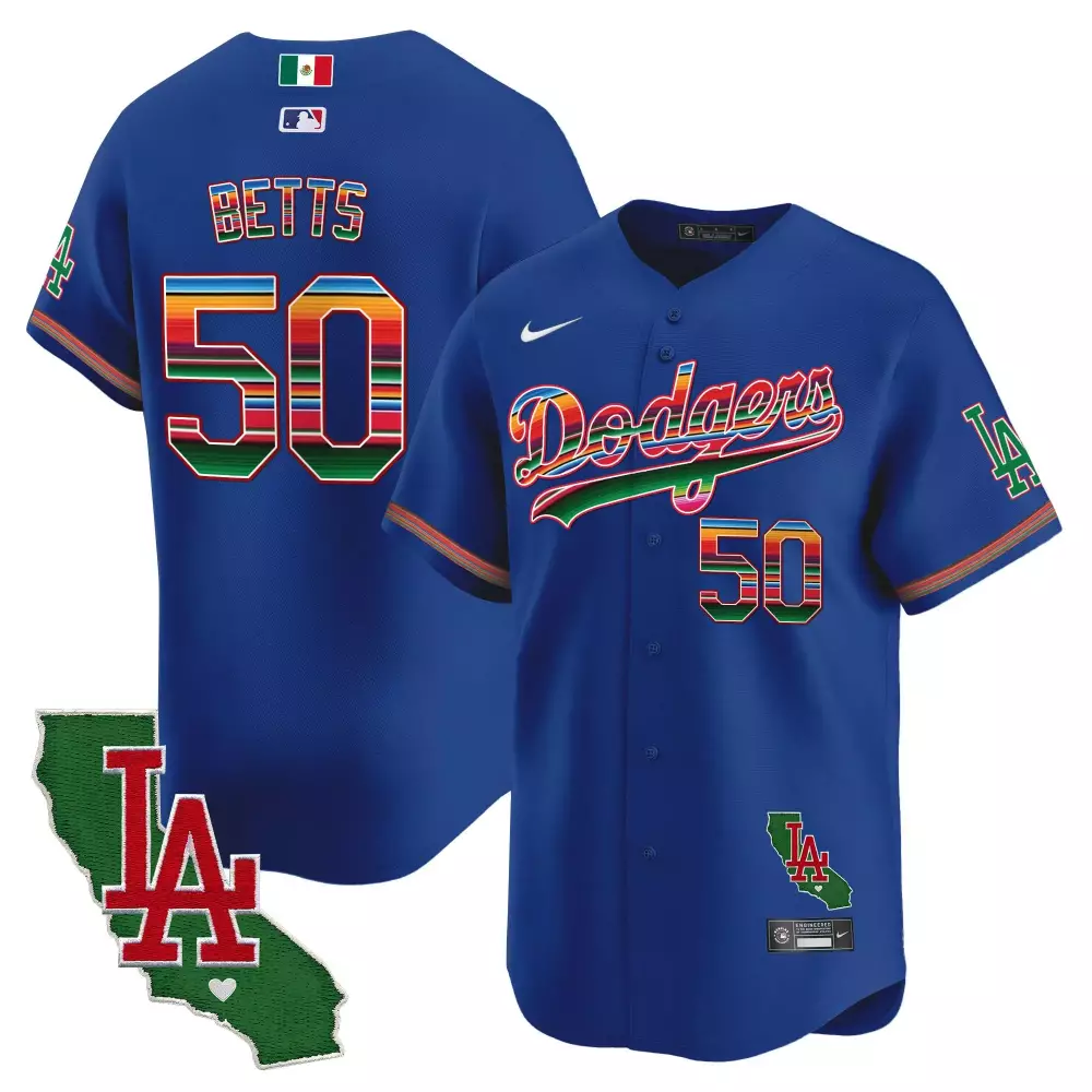 mookie betts royal mens los angeles dodgers mexico california map cool base jersey all stitched