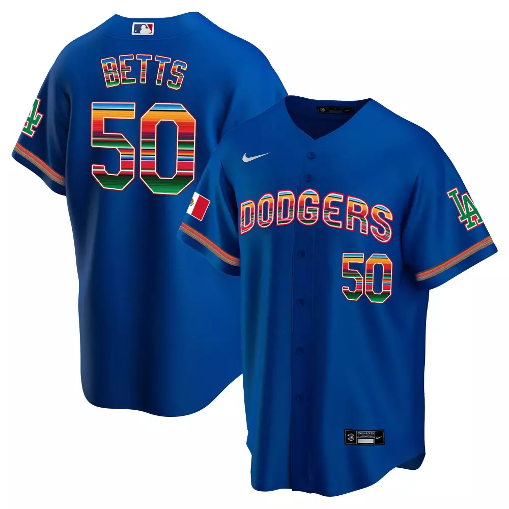 mookie betts royal mens los angeles dodgers mexico cool base limited jersey v3 all stitched