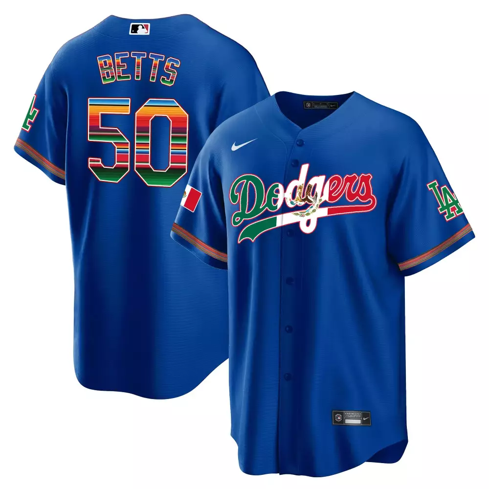 mookie betts royal mens los angeles dodgers mexico cool base limited jersey v3 all stitched