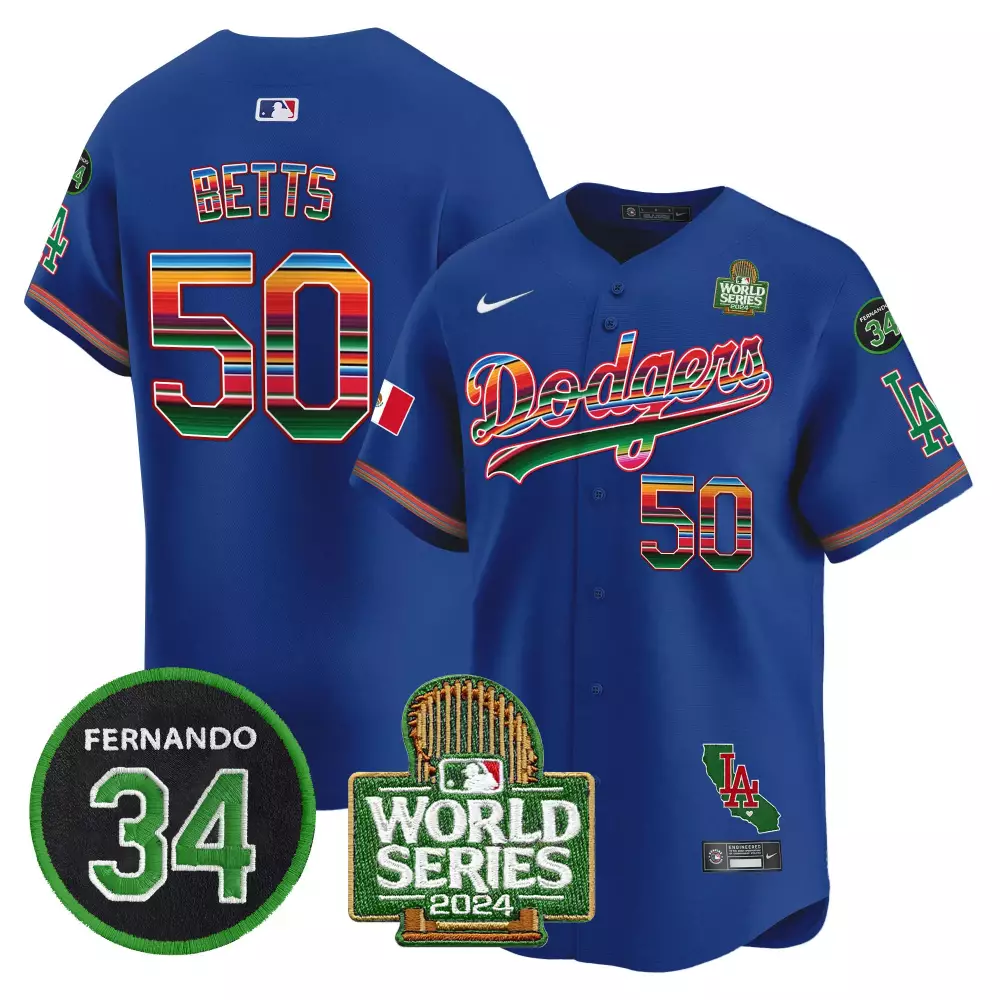 mookie betts royal mens los angeles dodgers mexico cool base limited jersey v3 all stitched