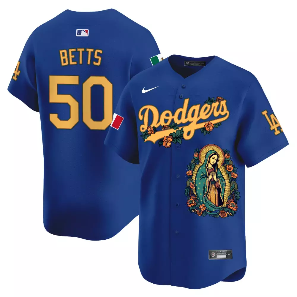 mookie betts royal mens los angeles dodgers mexico flex base limited jersey all stitched