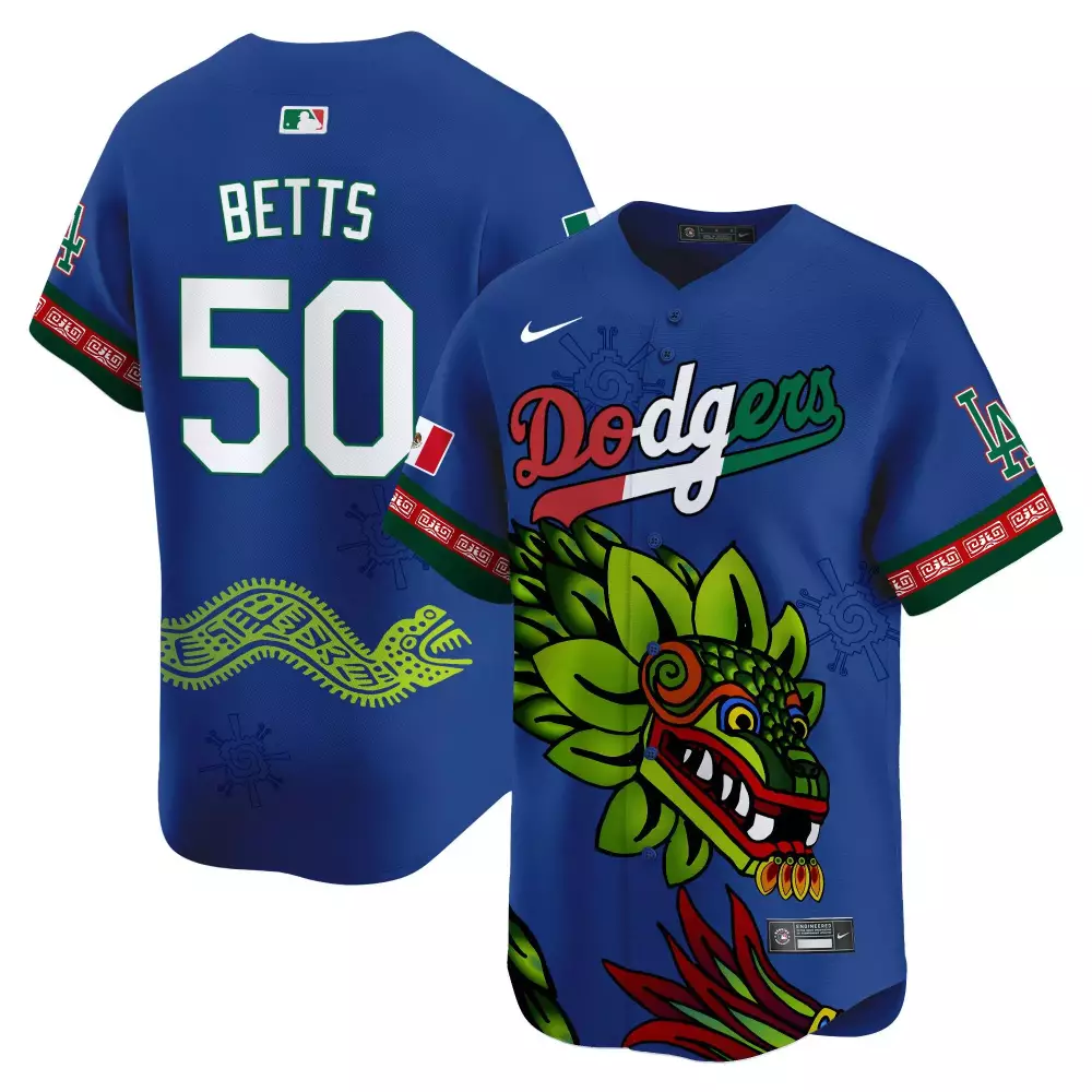 mookie betts royal mens los angeles dodgers mexico flex base limited jersey all stitched