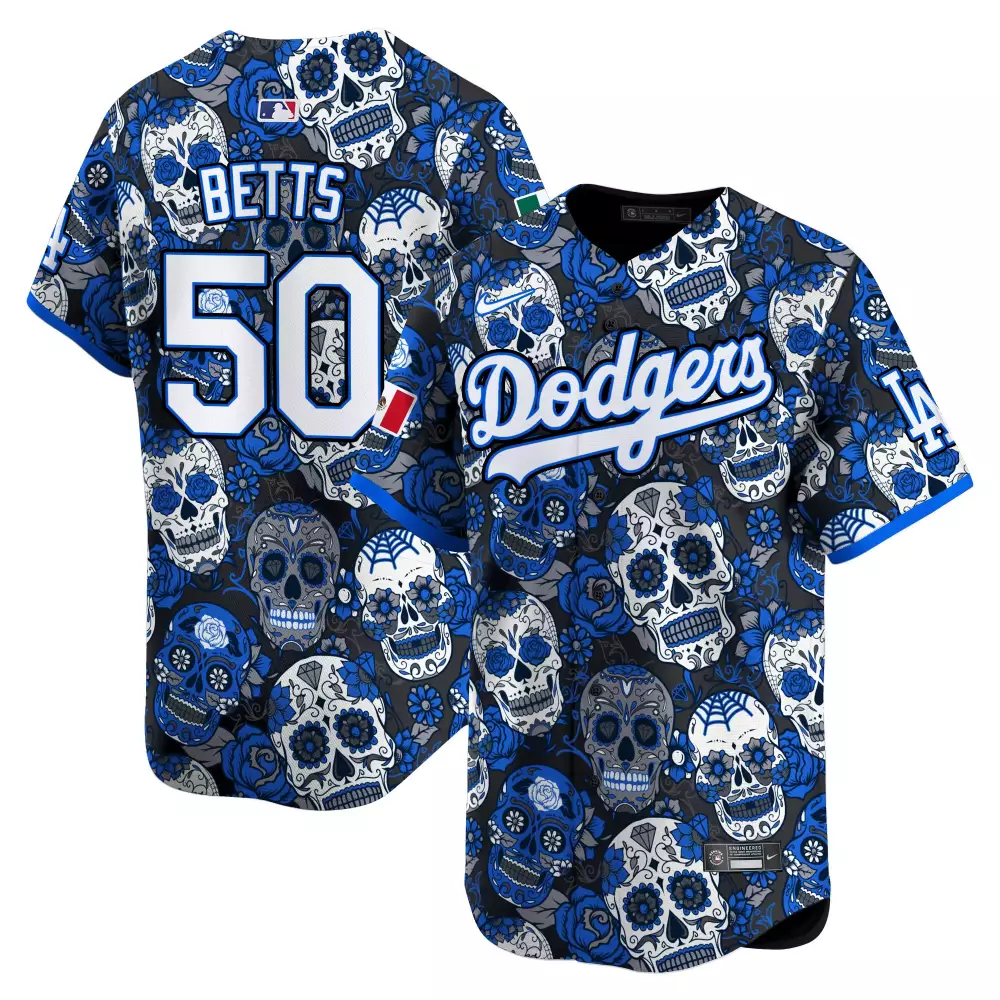 mookie betts royal mens los angeles dodgers mexico flex base limited jersey all stitched
