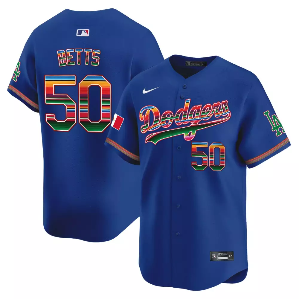 mookie betts royal mens los angeles dodgers mexico vapor premier limited jersey all stitched