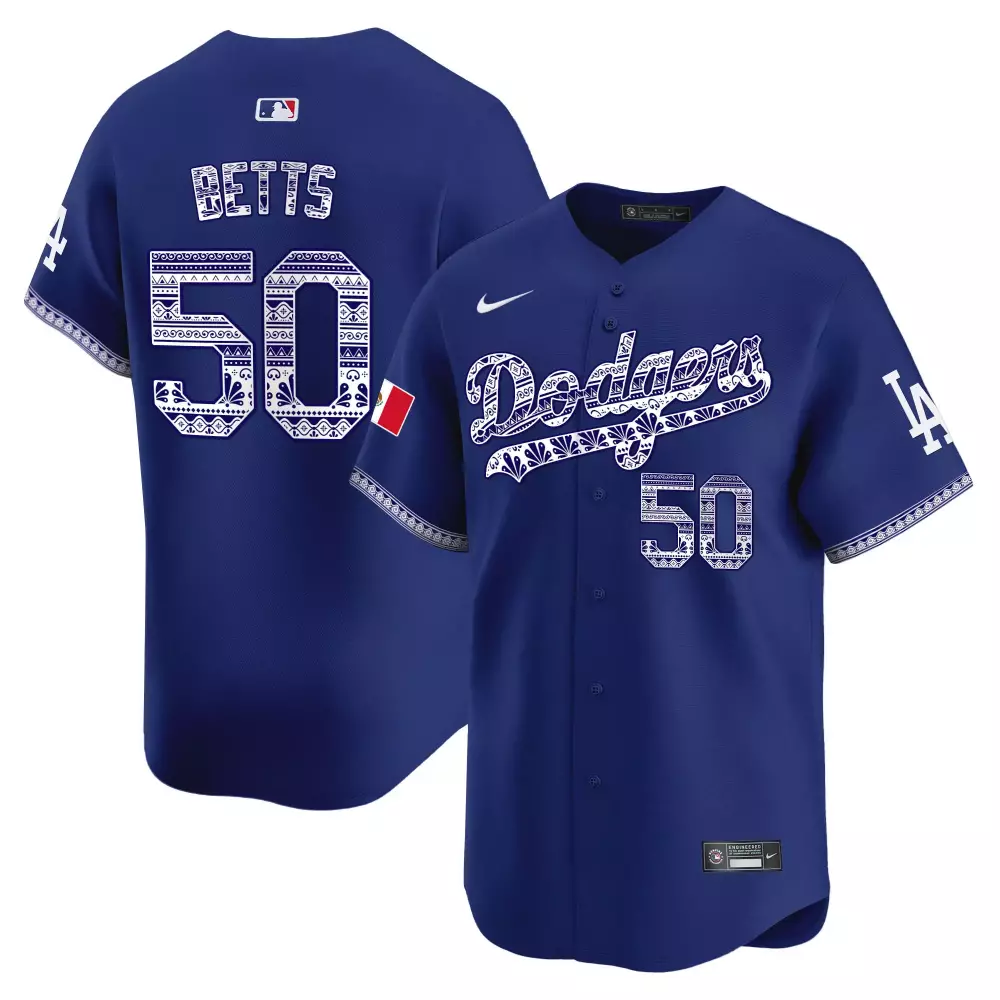 mookie betts royal mens los angeles dodgers mexico vapor premier limited jersey all stitched