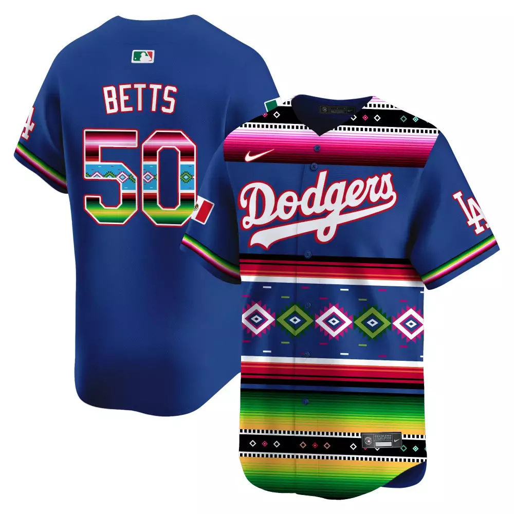 mookie betts royal mens los angeles dodgers mexico vapor premier limited jersey all stitched