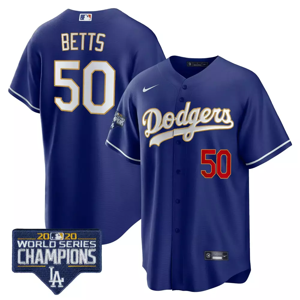 mookie betts royal mens los angeles dodgers vin roberto patch gold trim vapor premier limited jersey all stitched