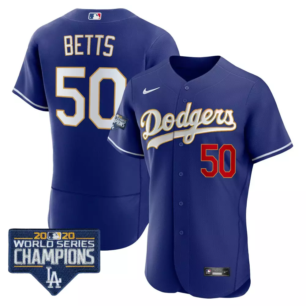 mookie betts royal mens los angeles dodgers vin roberto patch gold trim vapor premier limited jersey all stitched