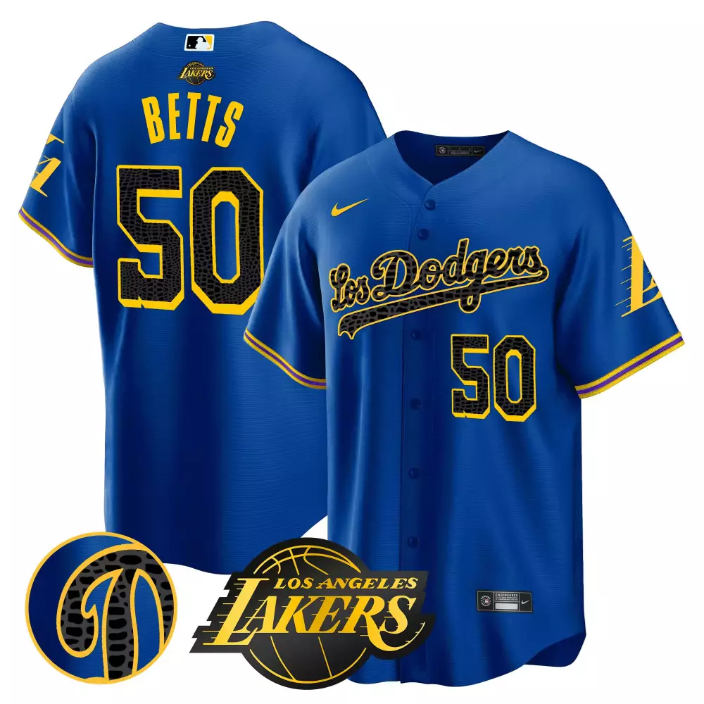 mookie betts royal mens los los angeles dodgers cool base mamba jersey all stitched