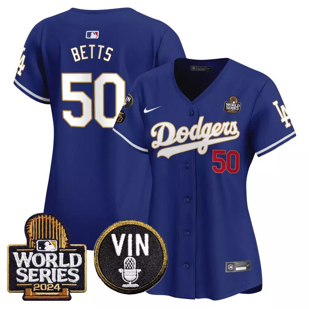 mookie betts royal womens los angeles dodgers 2024 jackie robinson patch vapor premier limited jersey all stitched