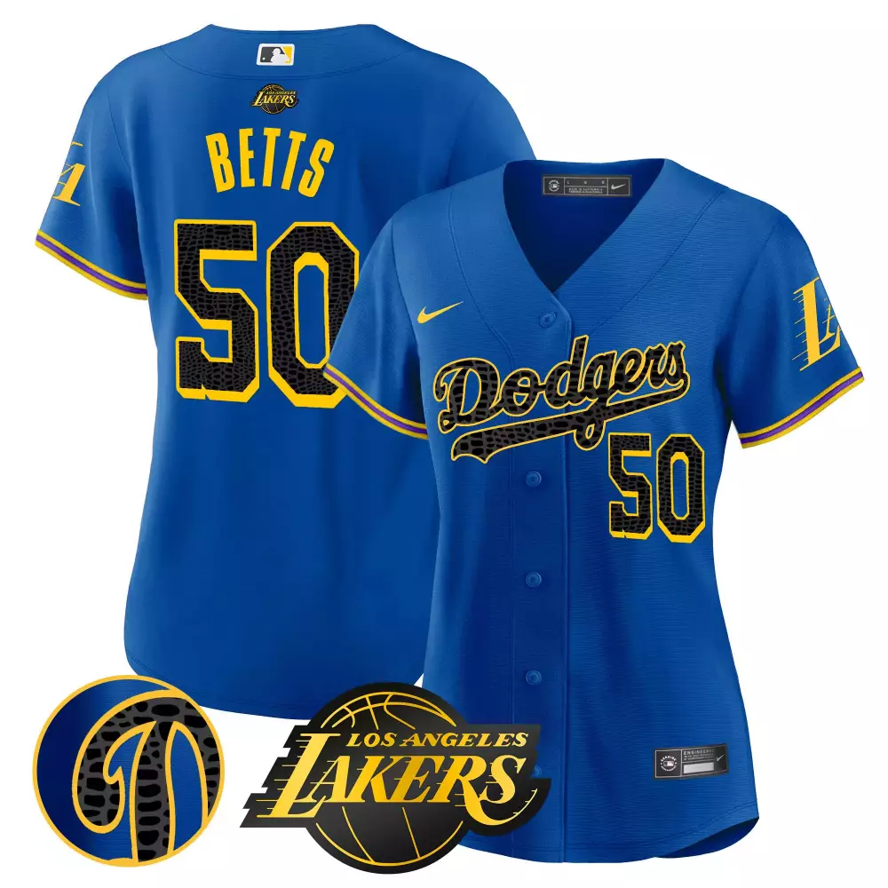 mookie betts royal womens los angeles dodgers cool base mamba jersey all stitched