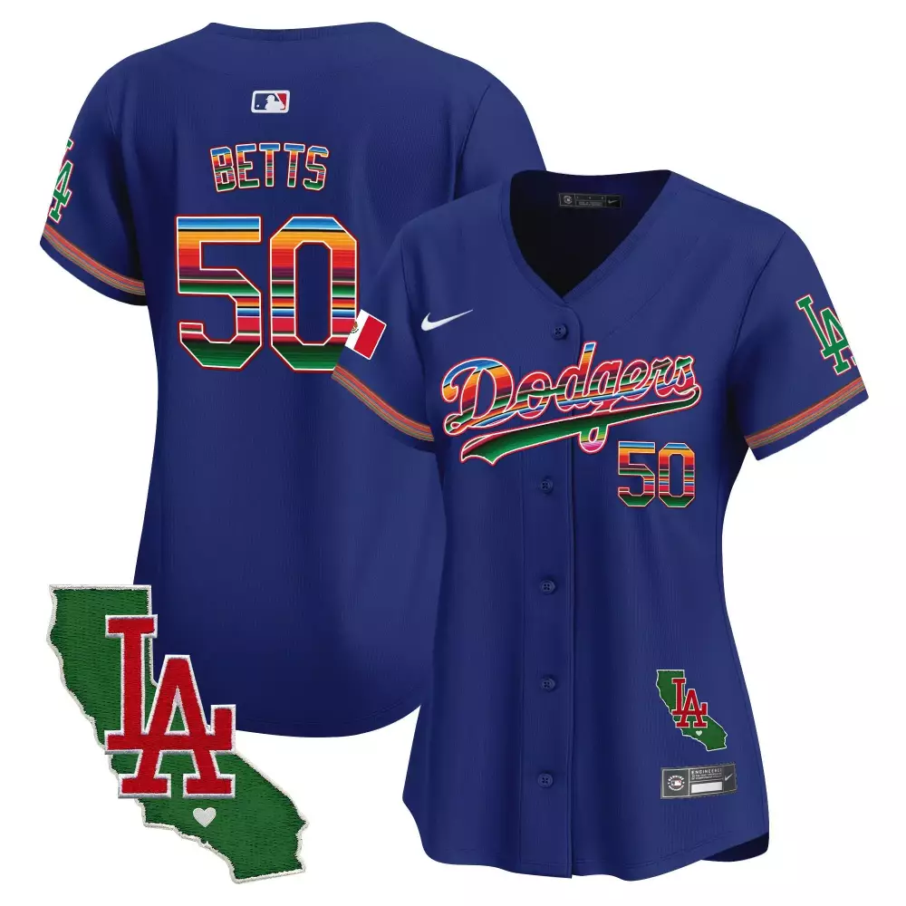 mookie betts royal womens los angeles dodgers mexico baseball limited jersey v4 all stitched