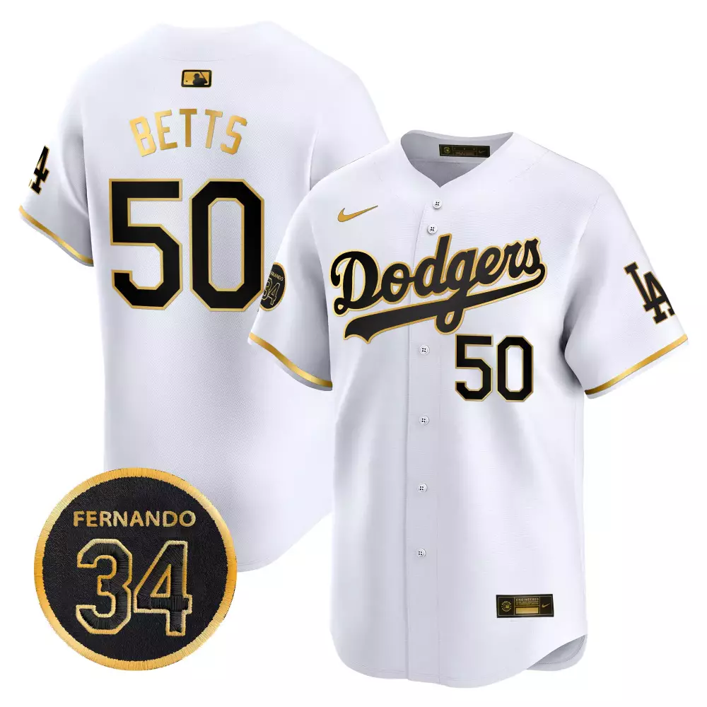 mookie betts white gold mens los angeles dodgers fernando valenzuela memorial patch vapor premier limited jersey all sti