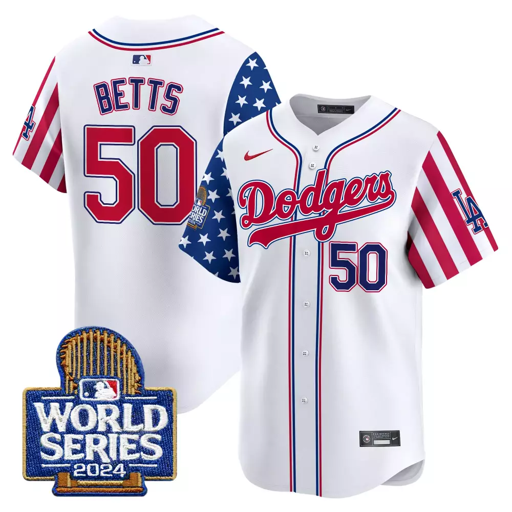 mookie betts white mens los angeles dodgers 2024 world series vapor premier limited jersey all stitched