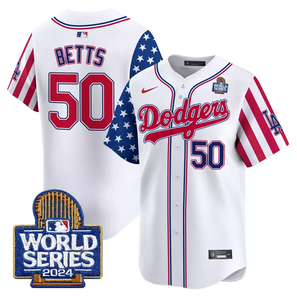 mookie betts white mens los angeles dodgers 2024 world series vapor premier limited jersey all stitched