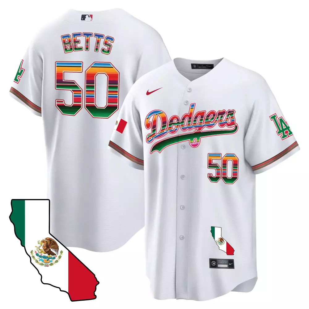 mookie betts white mens los angeles dodgers mexico aztec calendar vapor premier limited jersey printed