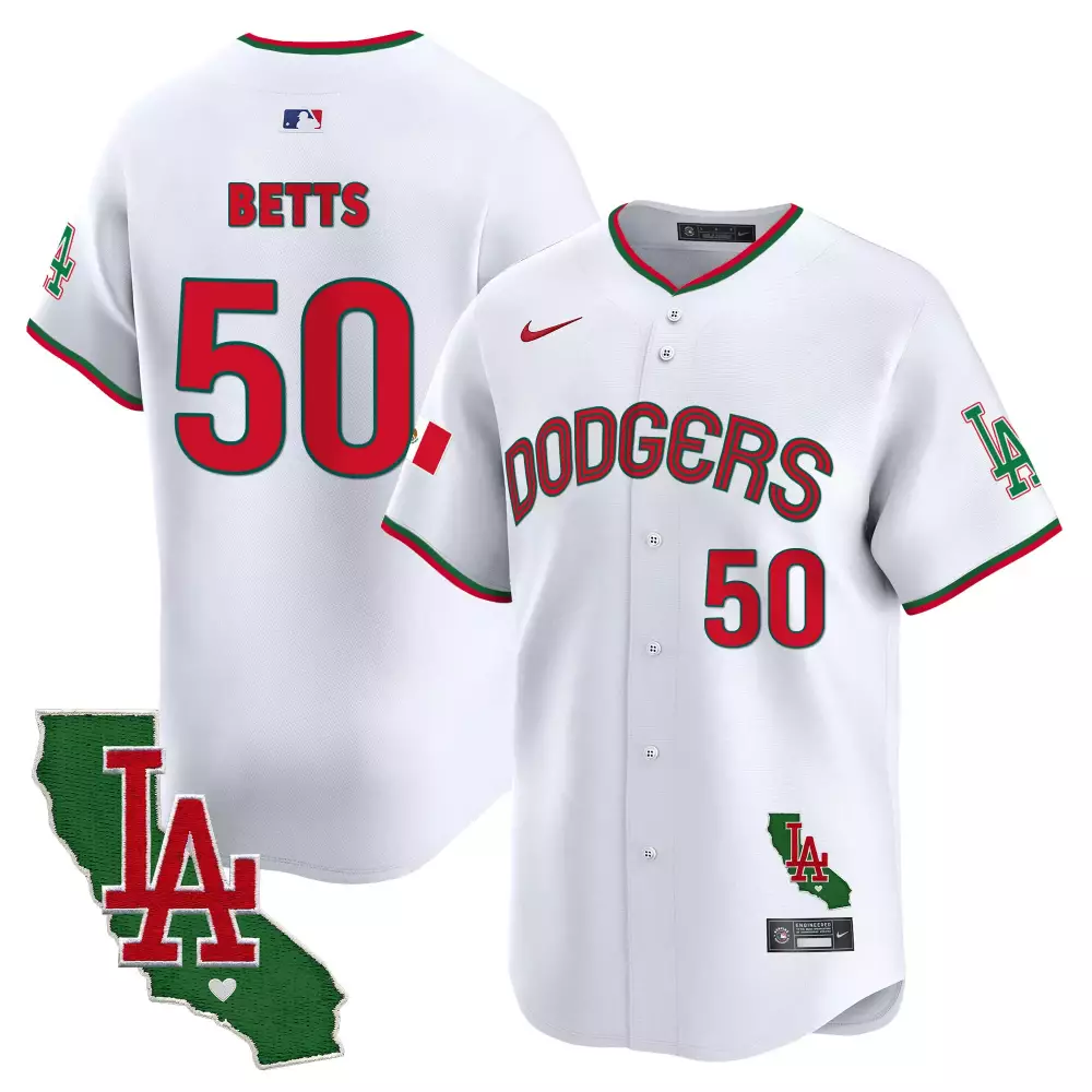 mookie betts white mens los angeles dodgers mexico california patch vapor premier limited jersey v2 all stitched