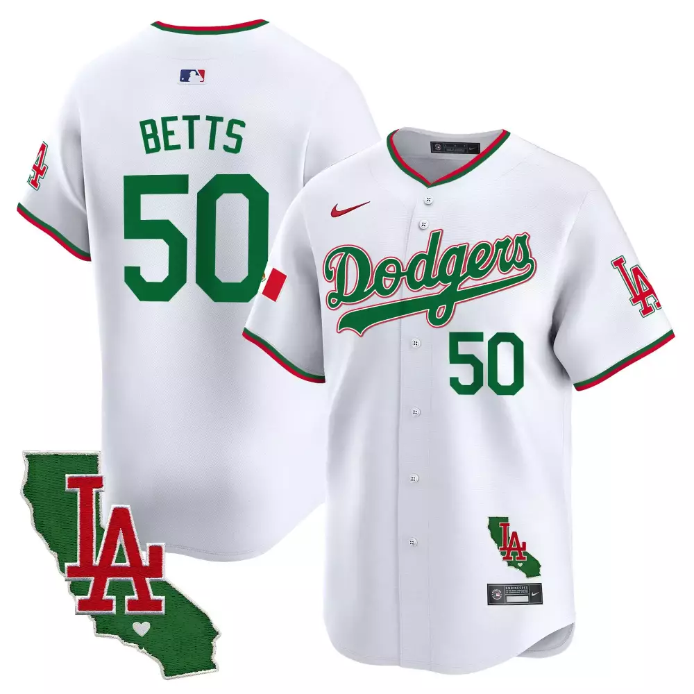 mookie betts white mens los angeles dodgers mexico california patch vapor premier limited jersey v2 all stitched