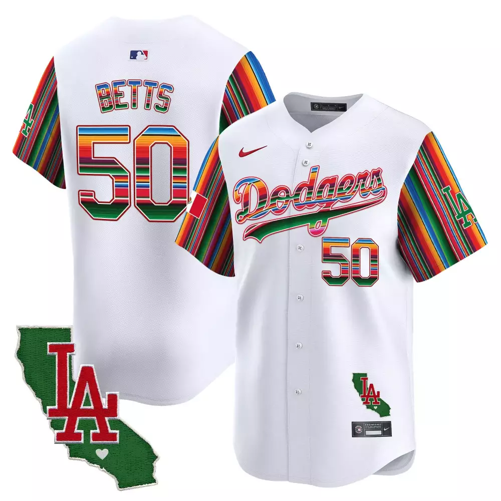 mookie betts white mens los angeles dodgers mexico california patch vapor premier limited jersey v2 all stitched