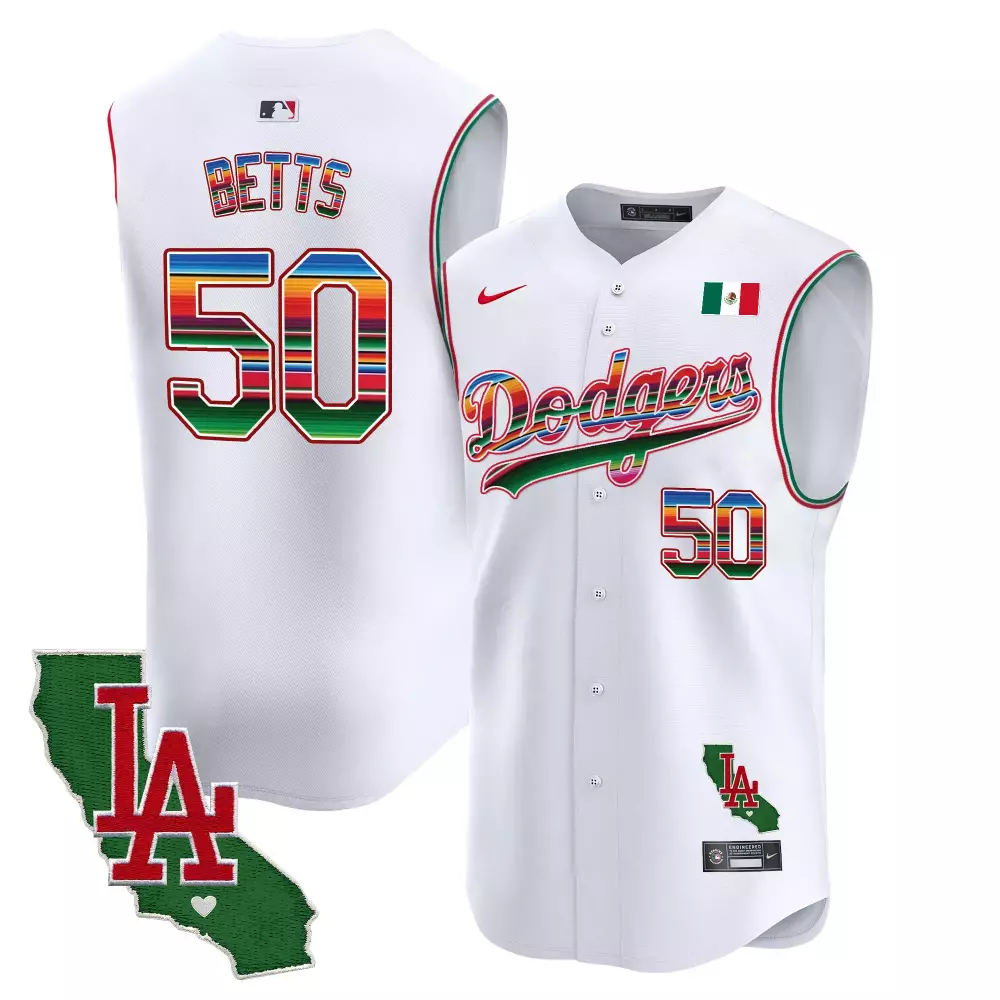 mookie betts white mens los angeles dodgers mexico california patch vapor premier limited jersey v2 all stitched