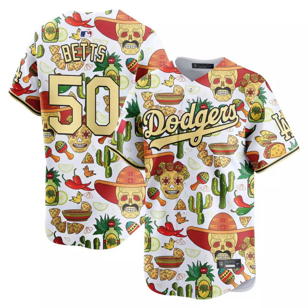 mookie betts white mens los angeles dodgers mexico cinco de mayo vapor premier limited jersey printed