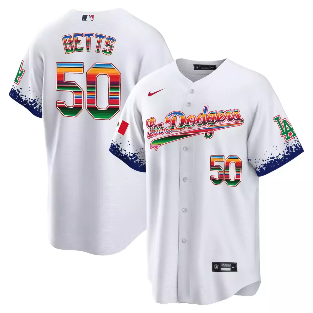 mookie betts white mens los angeles dodgers mexico cinco de mayo vapor premier limited jersey printed