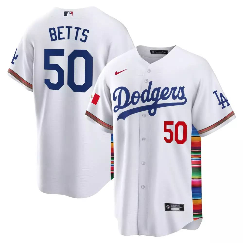 mookie betts white mens los angeles dodgers mexico cinco de mayo vapor premier limited jersey printed