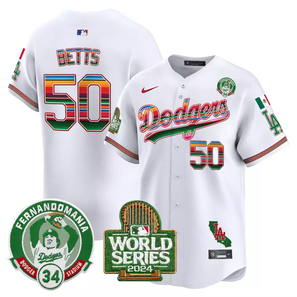 mookie betts white mens los angeles dodgers mexico cool base limited jersey v3 all stitched