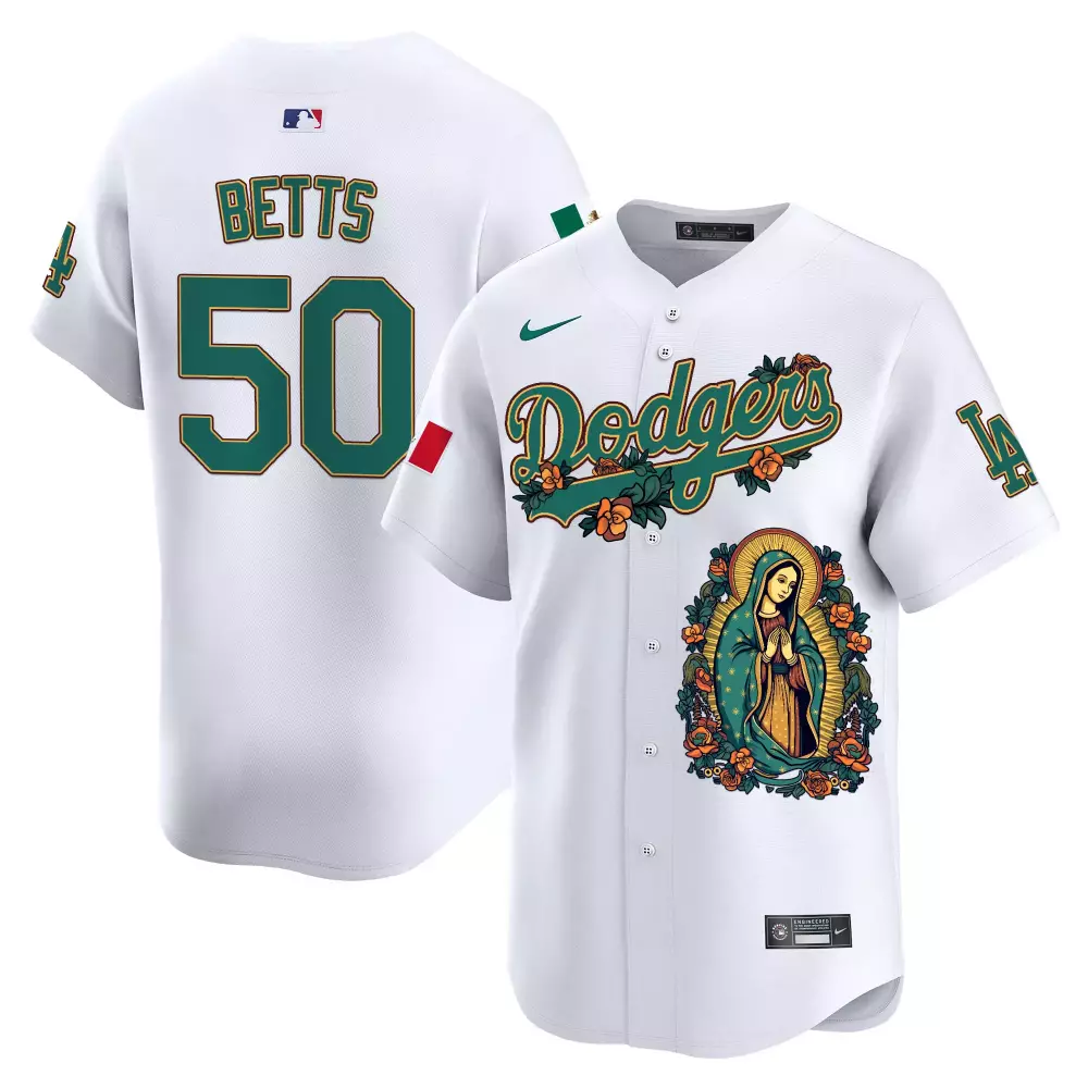 mookie betts white mens los angeles dodgers mexico flex base limited jersey all stitched